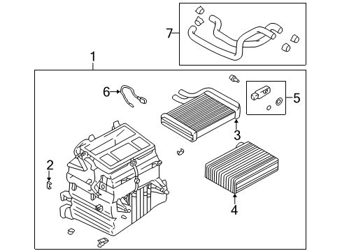 2003 Mitsubishi Galant A/C Evaporator & Heater Components