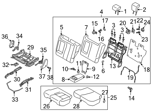 2020 Mitsubishi Eclipse Cross Cushion Assembly Diagram for 6912C021XA