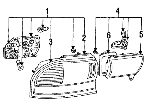 1993 Mitsubishi Galant Tail Lamps