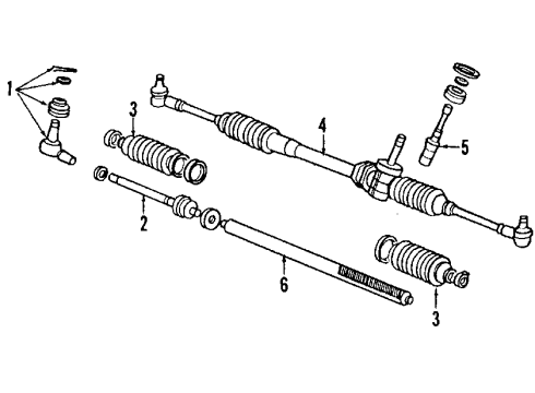 1993 Mitsubishi Eclipse Steering Gear & Linkage Diagram 3