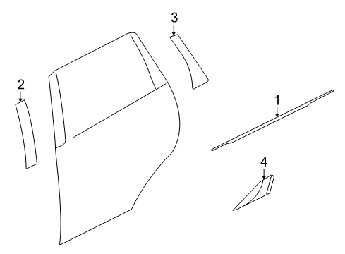 2012 Mitsubishi Outlander Exterior Trim - Rear Door