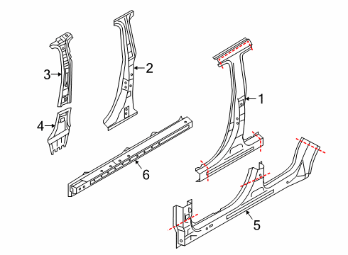 2022 Mitsubishi Eclipse Cross Center Pillar & Rocker