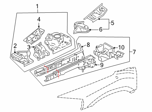 2011 Mitsubishi Endeavor Inner Components - Fender