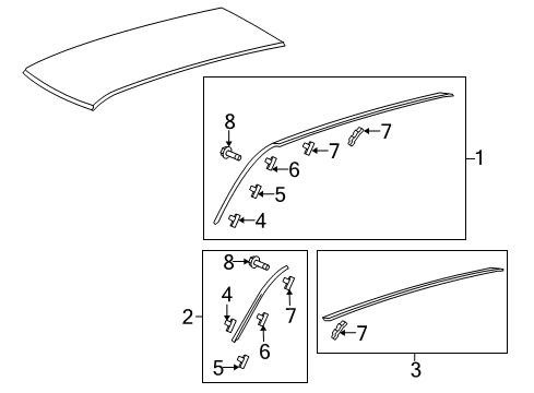 2009 Mitsubishi Outlander Exterior Trim - Roof Diagram 2
