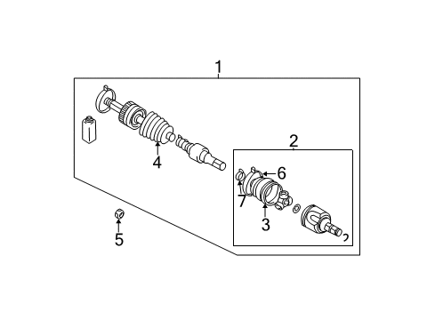 2006 Mitsubishi Lancer Drive Axles - Front Diagram 3