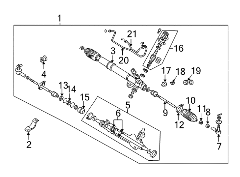 2000 Mitsubishi Eclipse Tie Rod Boot Diagram for MR519053
