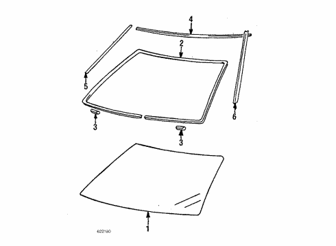 1984 Mitsubishi Starion Glass - Windshield