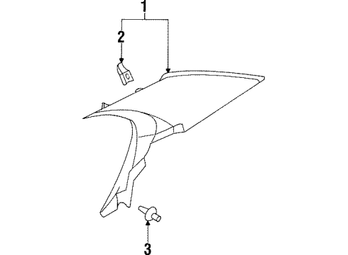 1998 Mitsubishi Mirage Interior Trim - Quarter Panels Diagram 2