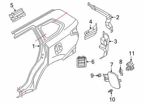 2022 Mitsubishi Outlander PHEV Quarter Panel & Components