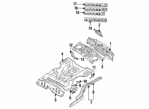 1996 Mitsubishi Mirage Rear Floor & Rails