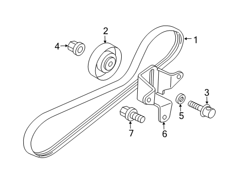 2012 Mitsubishi Eclipse Belts & Pulleys - Belts Diagram 2