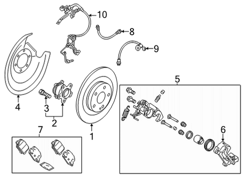 2022 Mitsubishi Outlander Rear Hub & Bearing Diagram for 3785A093