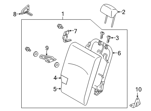 2014 Mitsubishi Mirage Seat Back Cover Diagram for 6902A998HB