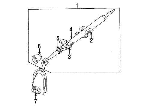 1988 Mitsubishi Mirage Steering Column Assembly