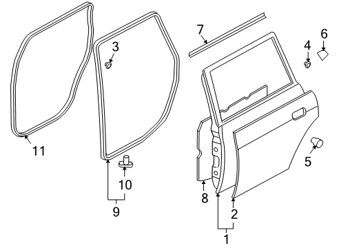 2011 Mitsubishi Endeavor Door & Components