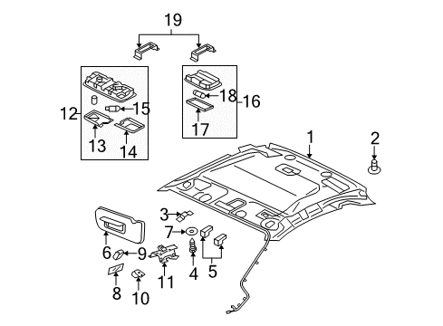 2012 Mitsubishi Eclipse Interior Trim - Roof
