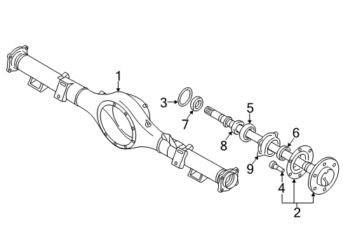 2002 Mitsubishi Montero Sport Axle Housing - Rear Diagram 2