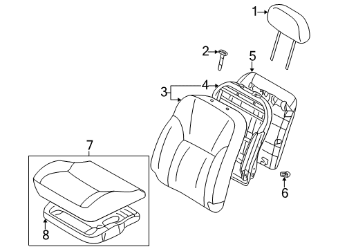 2001 Mitsubishi Eclipse Front Seat Components Diagram 3