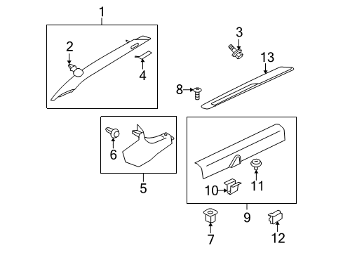 2012 Mitsubishi Eclipse Interior Trim - Pillars