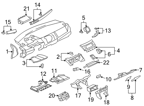 2012 Mitsubishi Lancer Instrument Panel Components