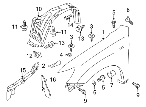 2013 Mitsubishi Outlander Sport Fender & Components