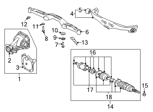 2004 Mitsubishi Lancer Axle & Differential - Rear