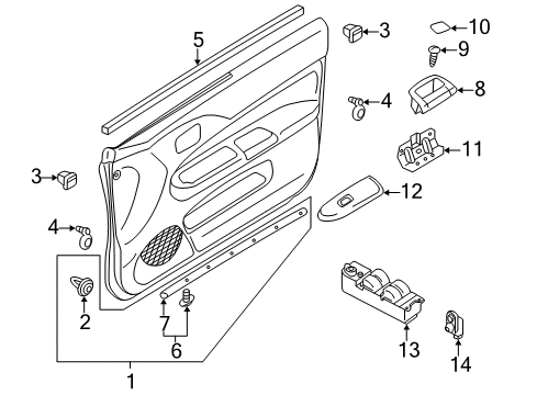 2007 Mitsubishi Lancer Interior Trim - Front Door