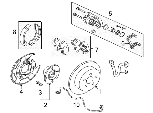 2007 Mitsubishi Outlander Brake Components Diagram 2