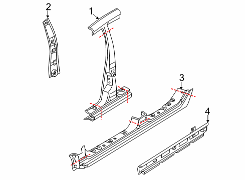 2004 Mitsubishi Lancer Center Pillar & Rocker