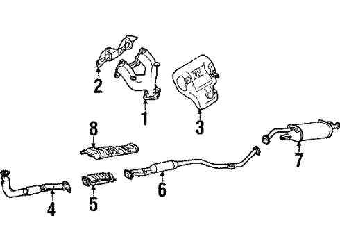 1999 Mitsubishi Mirage Exhaust Manifold Diagram for MR258472