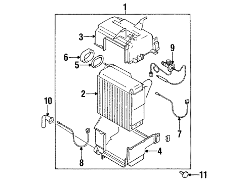 1998 Mitsubishi Galant A/C Evaporator Components
