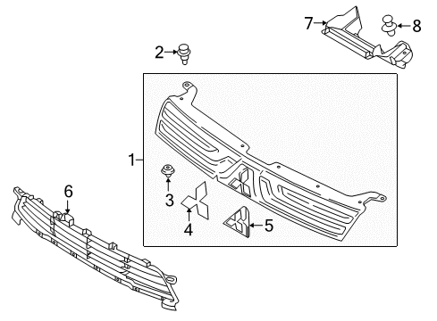 2015 Mitsubishi Outlander Grille & Components