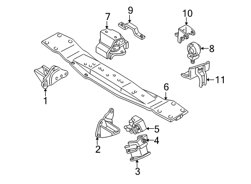 1997 Mitsubishi Montero Sport Motor Mount Diagram for MR210867