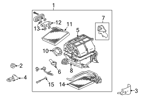 2011 Mitsubishi Galant A/C Evaporator & Heater Components