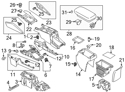 2020 Mitsubishi Outlander Sport Console