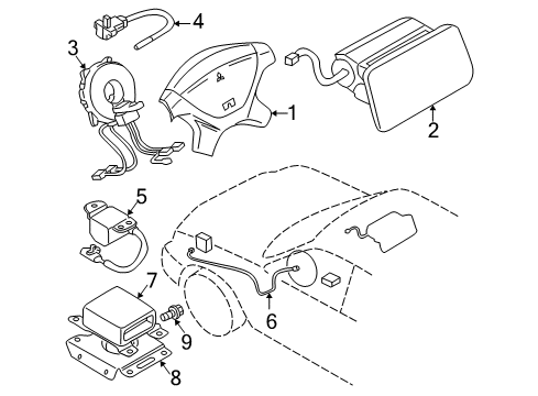 2004 Mitsubishi Montero Sport Air Bag Components