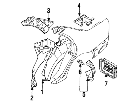 1998 Mitsubishi Galant Inner Structure - Quarter Panel