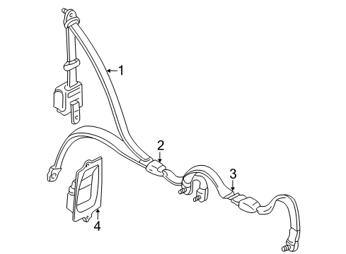 2001 Mitsubishi Montero Rear Seat Belts