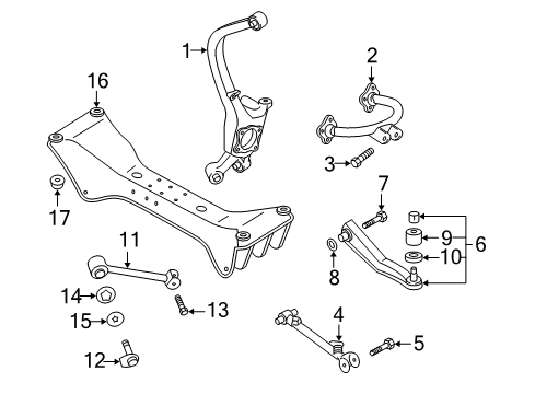 2003 Mitsubishi Eclipse Rear Suspension Components Diagram 2