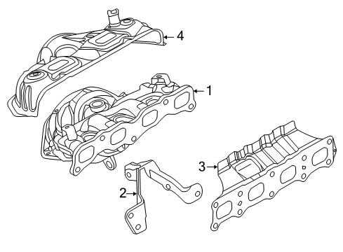 2018 Mitsubishi Outlander Exhaust Manifold Diagram for 1555A922