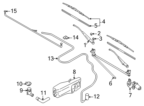2001 Mitsubishi Montero Front Washer Pump Diagram for MR192642