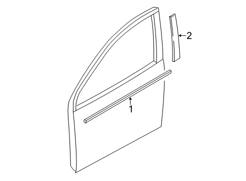 2014 Mitsubishi Mirage Exterior Trim - Front Door