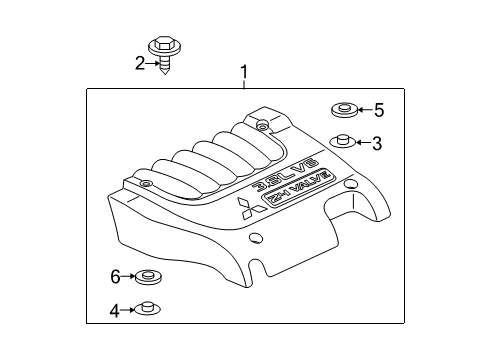 2009 Mitsubishi Galant Engine Appearance Cover Diagram 2