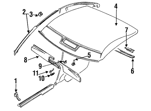 1999 Mitsubishi 3000GT Interior Trim - Roof