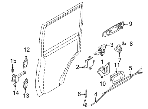 2001 Mitsubishi Montero Rear Door - Lock & Hardware