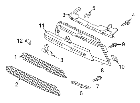 2011 Mitsubishi Lancer Grille Assembly Screw Diagram for MF453017