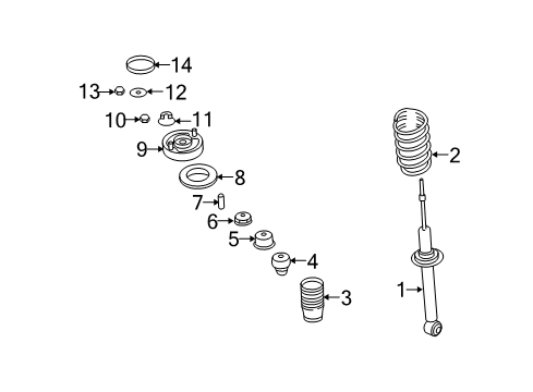 2010 Mitsubishi Eclipse Struts & Components Diagram 3