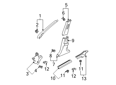 2011 Mitsubishi Galant Interior Trim - Pillars
