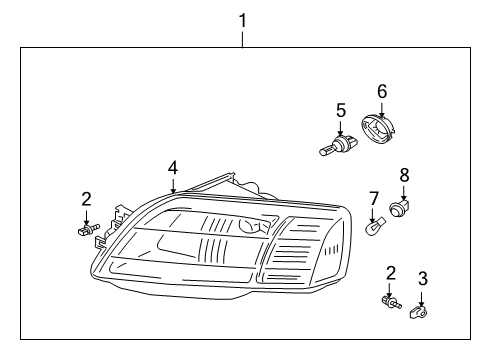 2005 Mitsubishi Endeavor Headlamp Components