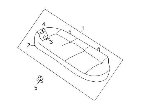 2004 Mitsubishi Outlander Rear Seat Components Diagram 3